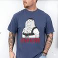 Family Guy Peter Stewie Dad Life Distressed Big Chest Logo Men's Comfort Colors T-Shirt Blue Jean
