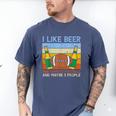 I Like Fantasy Football 3 People Draft Party Dad Men Men's Comfort Colors T-Shirt Blue Jean