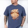 Fat Hairy Guy Big Stomach & Man Boobs Fat Dad BOD Men's Comfort Colors T-Shirt Blue Jean