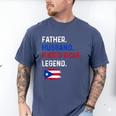 Father Husband Puerto Rican Legend Proud Dad Rico Flag Men's Comfort Colors T-Shirt Blue Jean