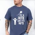 Fly a Kite Like It's 90's Throwback Hobby Memory Kite Men's Comfort Colors T-Shirt Blue Jean