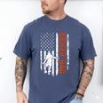 Football Kicker Dad Of A Football Kicker Father US Flag Men's Comfort Colors T-Shirt Blue Jean