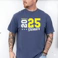 Football Senior Night Football Senior 2025 Graduation 55 Men's Comfort Colors T-Shirt Blue Jean