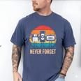 Never Forget Retro 80s 90s Floppy VHS Cassette Nostalgia Men's Comfort Colors T-Shirt Blue Jean