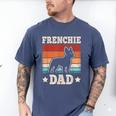 Frenchie Dad Retro French Bulldog Lover Daddy Men Men's Comfort Colors T-Shirt Blue Jean