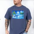 Frutiger Aero Dolphin Sunset Ocean With Palm Trees Y2k Premium Men's Comfort Colors T-Shirt Blue Jean Frutiger Aero Dolphin Sunset Ocean With Palm Trees Y2k Premium Men's Comfort Colors T-Shirt Blue Jean