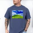 Frutiger Aero Meadow Aesthetic Y2k 2000s Ironic Nostalgic Men's Comfort Colors T-Shirt Blue Jean