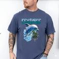 Frutiger Aero Splashy Dolphin Y2k Aesthetic Graphic Men's Comfort Colors T-Shirt Blue Jean