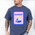 Fun Cute Introvert Cat Character With Wine Men's Comfort Colors T-Shirt Blue Jean Fun Cute Introvert Cat Character With Wine Men's Comfort Colors T-Shirt Blue Jean