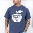 Geography Teacher Est 2018 School Graduation T Shirt Men's Comfort Colors T-Shirt Blue Jean