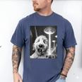 Goldendoodle Alien UFO Taking a Selfie Dog Mom Dad Men's Comfort Colors T-Shirt Blue Jean
