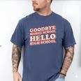 Goodbye Middle School Hello High School 8th Grade Graduation Men's Comfort Colors T-Shirt Blue Jean