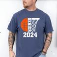 Graduate Senior Class Of 2024 Basketball Player Graduation Men's Comfort Colors T-Shirt Blue Jean