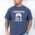 I Graduated Time To Level Up Graduation T-Shirt Men's Comfort Colors T-Shirt Blue Jean