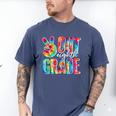 Graduation Peace Sign Out Eighth Grade Tie Dye Hippie Men's Comfort Colors T-Shirt Blue Jean