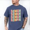 Groovy Senior Graduation Cute Groovy Senior Class Of 2024 Men's Comfort Colors T-Shirt Blue Jean