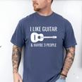 I Like Guitar & Maybe 3 People Music Introvert Guitar Men's Comfort Colors T-Shirt Blue Jean