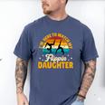 Gymnastics Mom Dad I'm Here To Watch My Flippin' Daughter Men's Comfort Colors T-Shirt Blue Jean
