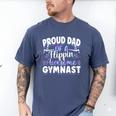 Gymnastics Watercolor Proud Dad Of A Flippin Awesome Gymnast Men's Comfort Colors T-Shirt Blue Jean