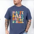 Happy Last Day Of School Groovy Teacher Student Graduation Men's Comfort Colors T-Shirt Blue Jean