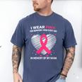 Heart I Wear Pink In Memory Of Nana Breast Cancer Awareness Men's Comfort Colors T-Shirt Blue Jean