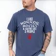 I Like Horror Movies And Maybe 3 People Introvert Men's Comfort Colors T-Shirt Blue Jean