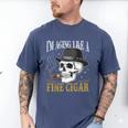 I'm Aging Like a Fine Cigar Skull Dad Retro Adult Men's Comfort Colors T-Shirt Blue Jean