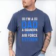 I’m A Dad Grandpa Air Force Veteran Distressed Men's Comfort Colors T-Shirt Blue Jean