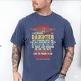 I'm A Lucky Dad I Have A Awesome Daughter She's Stubborn Men's Comfort Colors T-Shirt Blue Jean