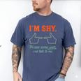I'm Shy Please Come Over & Talk To Me Introvert Shying Men's Comfort Colors T-Shirt Blue Jean