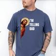 I'm Telling Dad Religious Christian Jesus Meme Men's Comfort Colors T-Shirt Blue Jean