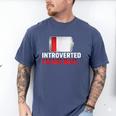 Introverted Please Wait Introvert Saying Sarcasm Men's Comfort Colors T-Shirt Blue Jean
