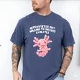 Introverted But Willing To Discuss Axolotl Salamander Men's Comfort Colors T-Shirt Blue Jean