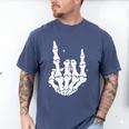 Just A Dad Who Always Came Back 2 Sided Skeleton Men's Comfort Colors T-Shirt Blue Jean