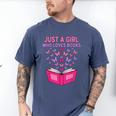 Just A Girl Who Loves Books Butterflies Reading Men's Comfort Colors T-Shirt Blue Jean