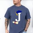 Kids Initial J Letter For Boys Preschool Graduation Kindergarten Men's Comfort Colors T-Shirt Blue Jean