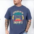 I Leveled Up To Dad Of 2 2026 Promoted To Dad Of Two Kids Men's Comfort Colors T-Shirt Blue Jean