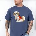 I Love Dad Tattoo Shih Tzu Dad Father's Day Men's Comfort Colors T-Shirt Blue Jean