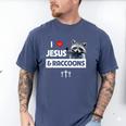 I Love Jesus And Raccoons Mom Dad Christian Love Jesus Bible Men's Comfort Colors T-Shirt Blue Jean