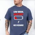 Low Social Battery Need Recharge Introvert Self-Care Men's Comfort Colors T-Shirt Blue Jean