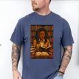 Melanin Girl Locs Book Lover Librarian Teacher Student Men's Comfort Colors T-Shirt Blue Jean