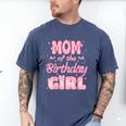 Mom And Dad Of The Birthday Girl Coquette Family Matching Men's Comfort Colors T-Shirt Blue Jean