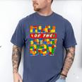 Mom And Dad Mama Birthday Boy Building Bricks Family Party Men's Comfort Colors T-Shirt Blue Jean