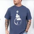Moon And Astronaut Dad And Baby Space For Father's Day Men's Comfort Colors T-Shirt Blue Jean Moon And Astronaut Dad And Baby Space For Father's Day Men's Comfort Colors T-Shirt Blue Jean