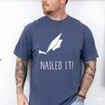 Nailed It Shirt Cute Graduation Grad Cap Men's Comfort Colors T-Shirt Blue Jean