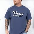 New Grandpa For Dad Called Pops Men's Comfort Colors T-Shirt Blue Jean
