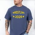 Night Wrestling Senior 2026 Graduation Men's Comfort Colors T-Shirt Blue Jean