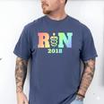 Nurse Graduation Shirt RN Est 2018 Rainbow Tshirt Men's Comfort Colors T-Shirt Blue Jean