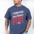 Nurse Graduation I Survived My Girlfriends Nursing Degree Men's Comfort Colors T-Shirt Blue Jean