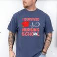 Nurse Survived Nursing School Graduation Men's Comfort Colors T-Shirt Blue Jean